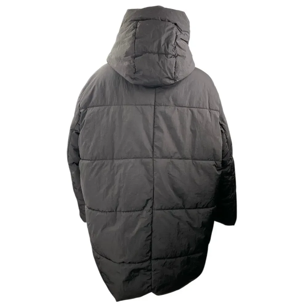 Zara Women's Black Full Zip Long Sleeve Hooded Winter Puffer Coat Jacket Size XS